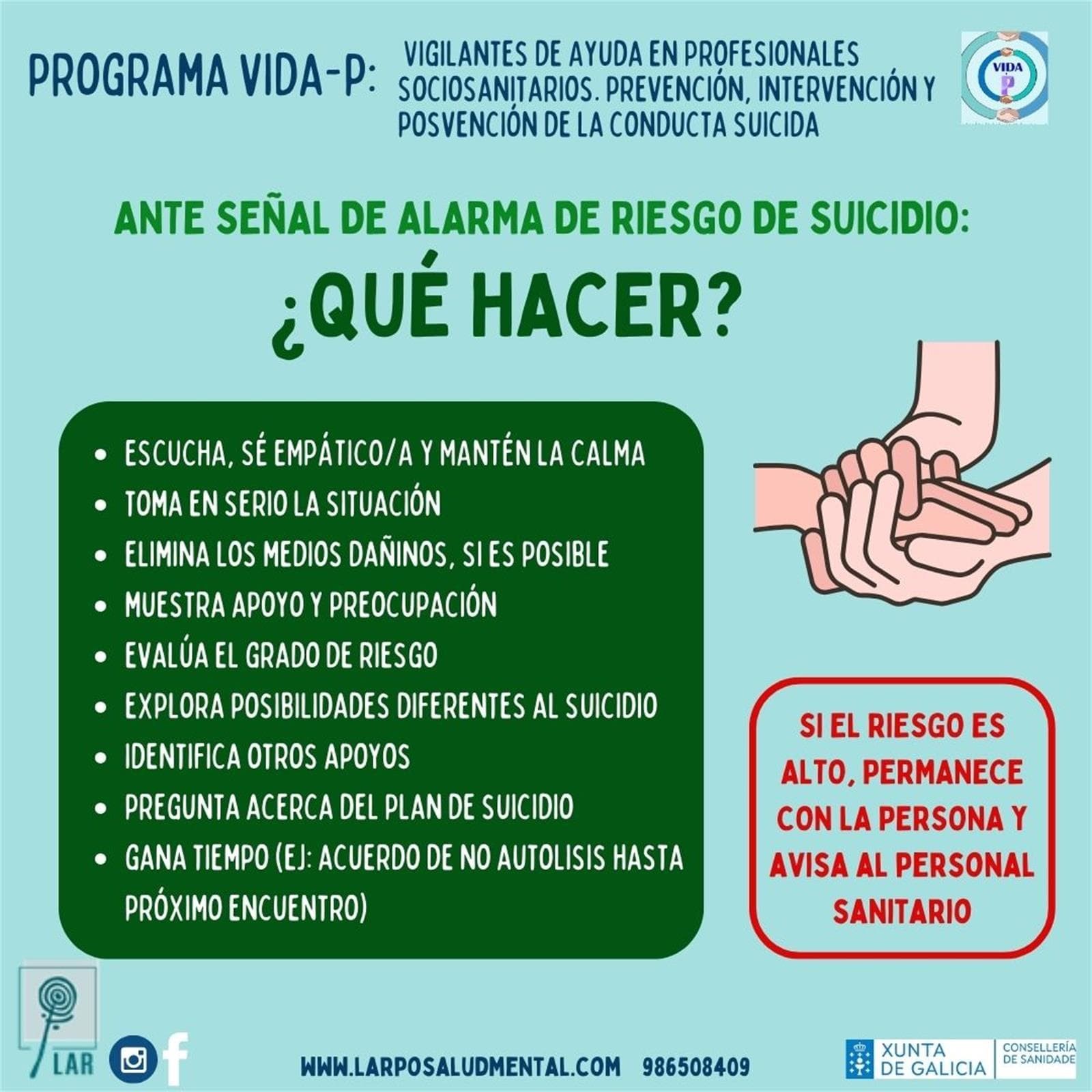 PROGRAMA VIDA-P - Módulo 2: “Intervención de la Conducta Suicida”. ¿Sabrías qué hacer y qué no hacer? - Imagen 1